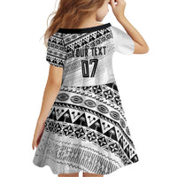 Fiji Rugby Custom Kaiviti Masi Family Matching Long Sleeve Bodycon Dress and Hawaiian Shirt Black LT7 - Polynesian Pride