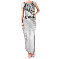 Fiji Rugby Custom Kaiviti Masi Family Matching Tank Maxi Dress and Hawaiian Shirt Black LT7 Mom's Dress Black - Polynesian Pride