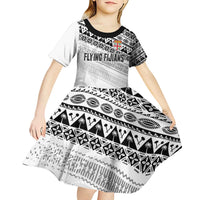 Fiji Rugby Custom Kaiviti Masi Kid Short Sleeve Dress Black - Polynesian Pride
