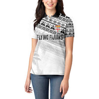 Fiji Rugby Custom Kaiviti Masi Women Polo Shirt Black - Polynesian Pride