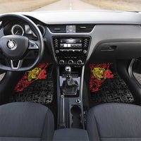 Papua New Guinea 49th Independence Day Car Mats Motuan Revareva Bird-of-Paradise LT7 Set 2pcs - Front Black - Polynesian Pride
