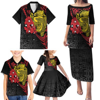 Papua New Guinea 49th Independence Day Family Matching Puletasi and Hawaiian Shirt Motuan Revareva Bird-of-Paradise LT7 - Polynesian Pride