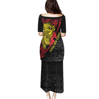 Papua New Guinea 49th Independence Day Family Matching Puletasi and Hawaiian Shirt Motuan Revareva Bird-of-Paradise LT7 - Polynesian Pride
