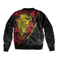 Papua New Guinea 49th Independence Day Sleeve Zip Bomber Jacket Motuan Revareva Bird-of-Paradise LT7 - Polynesian Pride