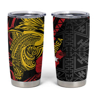 Papua New Guinea 49th Independence Day Tumbler Cup Motuan Revareva Bird-of-Paradise LT7 Black - Polynesian Pride