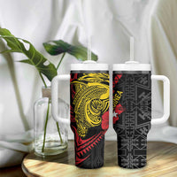 Papua New Guinea 49th Independence Day Tumbler With Handle Motuan Revareva Bird-of-Paradise LT7 - Polynesian Pride