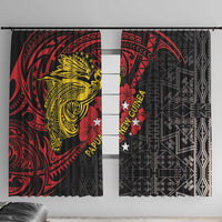 Papua New Guinea 49th Independence Day Window Curtain Motuan Revareva Bird-of-Paradise LT7 With Hooks Black - Polynesian Pride