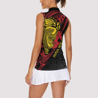 Papua New Guinea 49th Independence Day Women Sleeveless Polo Shirt Motuan Revareva Bird-of-Paradise LT7 - Polynesian Pride