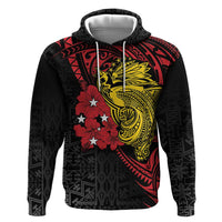Papua New Guinea 49th Independence Day Zip Hoodie Motuan Revareva Bird-of-Paradise LT7 Pullover Hoodie Black - Polynesian Pride