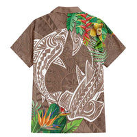 Polynesia Family Matching Mermaid Dress and Hawaiian Shirt Sharks Duo Tropical Brown LT7 - Polynesian Pride
