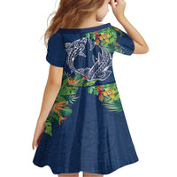 Polynesia Family Matching Tank Maxi Dress and Hawaiian Shirt Sharks Duo Tropical Navy LT7 - Polynesian Pride