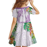 Polynesia Family Matching Long Sleeve Bodycon Dress and Hawaiian Shirt Sharks Duo Tropical Lavender LT7 - Polynesian Pride