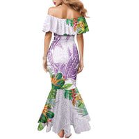 Polynesia Family Matching Mermaid Dress and Hawaiian Shirt Sharks Duo Tropical Lavender LT7 - Polynesian Pride