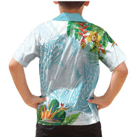 Polynesia Family Matching Mermaid Dress and Hawaiian Shirt Sharks Duo Tropical Turquoise LT7 - Polynesian Pride