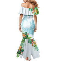 Polynesia Family Matching Mermaid Dress and Hawaiian Shirt Sharks Duo Tropical Turquoise LT7 - Polynesian Pride