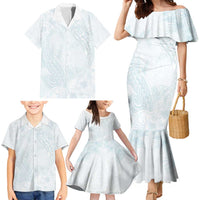 Polynesia Family Matching Mermaid Dress and Hawaiian Shirt Sharks Duo Tropical Off White LT7 - Polynesian Pride