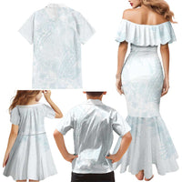 Polynesia Family Matching Mermaid Dress and Hawaiian Shirt Sharks Duo Tropical Off White LT7 - Polynesian Pride