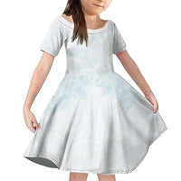 Polynesia Family Matching Off Shoulder Maxi Dress and Hawaiian Shirt Sharks Duo Tropical Off White LT7 Daughter's Dress White - Polynesian Pride