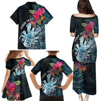 Niue Personalised Family Matching Puletasi and Hawaiian Shirt Hiapo Mix Coconut Crab LT7 - Polynesian Pride