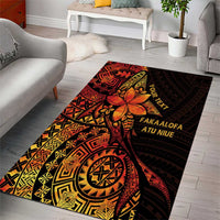 Niue Fakaalofa Atu Personalised Area Rug Whale Hiapo Fiery Motif LT7 - Polynesian Pride