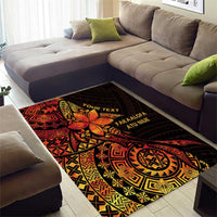 Niue Fakaalofa Atu Personalised Area Rug Whale Hiapo Fiery Motif LT7 - Polynesian Pride