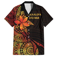 Niue Fakaalofa Atu Personalised Hawaiian Shirt Whale Hiapo Fiery Motif LT7 Art - Polynesian Pride