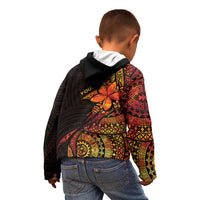 Niue Fakaalofa Atu Personalised Kid Hoodie Whale Hiapo Fiery Motif LT7 - Polynesian Pride