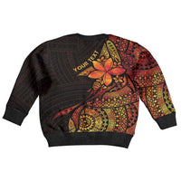 Niue Fakaalofa Atu Kid Ugly Christmas Sweater Whale Hiapo Fiery Motif LT7 - Polynesian Pride