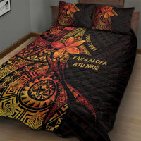 Niue Fakaalofa Atu Personalised Quilt Bed Set Whale Hiapo Fiery Motif LT7 - Polynesian Pride
