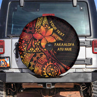 Niue Fakaalofa Atu Personalised Spare Tire Cover Whale Hiapo Fiery Motif LT7 Art - Polynesian Pride