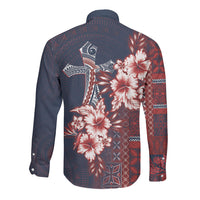 Samoa AIGA Mamanu Siapo Malu Motifs Long Sleeve Button Shirt Flag Color