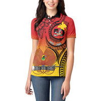Papua New Guinea 50 Years Women Polo Shirt Motuan Motifs LT7 - Polynesian Pride