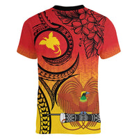 Papua New Guinea 50 Years Women V-Neck T-Shirt Motuan Motifs LT7 - Polynesian Pride