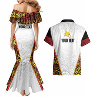 Personalized Papua New Guinea Couples Matching Mermaid Dress and Hawaiian Shirt Hapi De bilong Indipendens PNG LT7 - Polynesian Pride