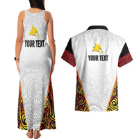 Personalized Papua New Guinea Couples Matching Tank Maxi Dress and Hawaiian Shirt Hapi De bilong Indipendens PNG LT7 - Polynesian Pride