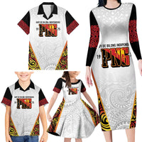 Personalized Papua New Guinea Family Matching Long Sleeve Bodycon Dress and Hawaiian Shirt Hapi De bilong Indipendens PNG LT7 - Polynesian Pride