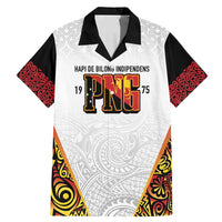 Personalized Papua New Guinea Family Matching Mermaid Dress and Hawaiian Shirt Hapi De bilong Indipendens PNG LT7 Dad's Shirt - Short Sleeve White - Polynesian Pride