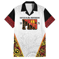 Personalized Papua New Guinea Family Matching Puletasi and Hawaiian Shirt Hapi De bilong Indipendens PNG LT7 Dad's Shirt - Short Sleeve White - Polynesian Pride