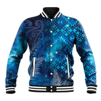 Aotearoa Taniko Matariki Baseball Jacket Cosmic Blue