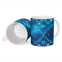 Aotearoa Taniko Matariki Ceramic Mug Cosmic Blue