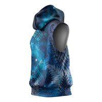 Aotearoa Taniko Matariki Sleeveless Hoodie Cosmic Blue