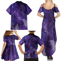 Aotearoa Taniko Matariki Family Matching Summer Maxi Dress and Hawaiian Shirt Cosmic Violet LT7 - Polynesian Pride
