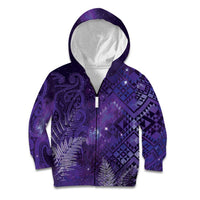 Aotearoa Taniko Matariki Kid Hoodie Cosmic Violet