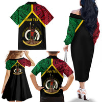 Vanuatu 44th Independence Anniversary Family Matching Off The Shoulder Long Sleeve Dress and Hawaiian Shirt LT7 - Polynesian Pride