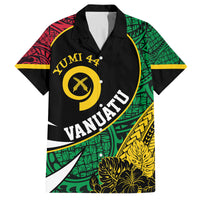 Vanuatu Independence Day Yumi 44 Family Matching Off The Shoulder Long Sleeve Dress and Hawaiian Shirt LT7 Dad's Shirt - Short Sleeve Colorful - Polynesian Pride