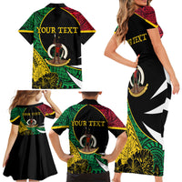Vanuatu Independence Day Yumi 44 Family Matching Short Sleeve Bodycon Dress and Hawaiian Shirt LT7 - Polynesian Pride