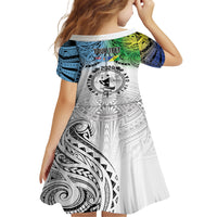 Malampa Fiji Day Family Matching Short Sleeve Bodycon Dress and Hawaiian Shirt Gradient Style LT7 - Polynesian Pride