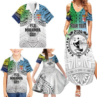 Malampa Fiji Day Family Matching Summer Maxi Dress and Hawaiian Shirt Gradient Style LT7 - Polynesian Pride
