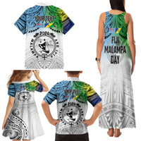Malampa Fiji Day Family Matching Tank Maxi Dress and Hawaiian Shirt Gradient Style LT7 - Polynesian Pride