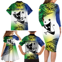 Malampa Day Family Matching Long Sleeve Bodycon Dress and Hawaiian Shirt Emblem Gradient Style LT7 - Polynesian Pride
